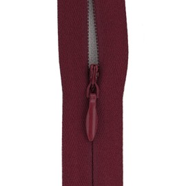 Invisible Zip Fasteners, Pack of 5, Suitable for Medium Weight Fabric (Dark Burgundy, 20 inch)