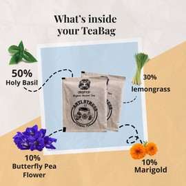Akshit Organic Anti Stress Tea with Calendula | Marigold Tea, Tulsi, Butterfly Pea Flower, Lemongrass, Herbal Tea Blend, Relaxing Stress Relief Tea, Caffeine Free Non-GMO and USDA Certified stress relief 40 Tea Bags Pack Of 1