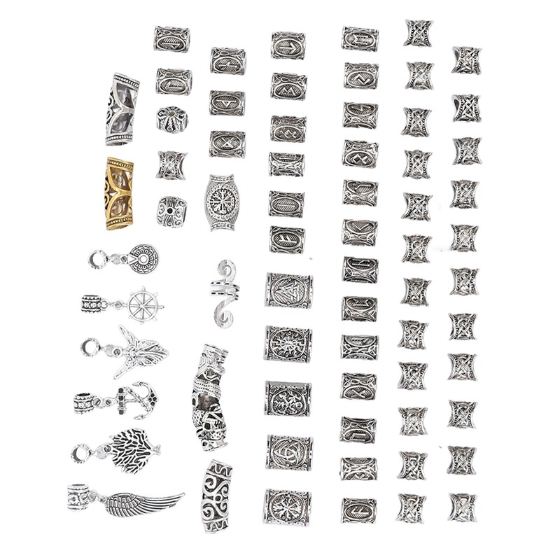 106pcs Dreadlocks Hair Rings Alloy Different Shapes Exquisite Patterns Hair