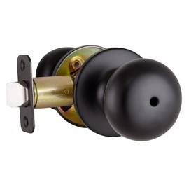 Design House 778944 Cambridge 2-Way Adjustable Privacy Door Knob for Bathroom Bedroom, Matte Black