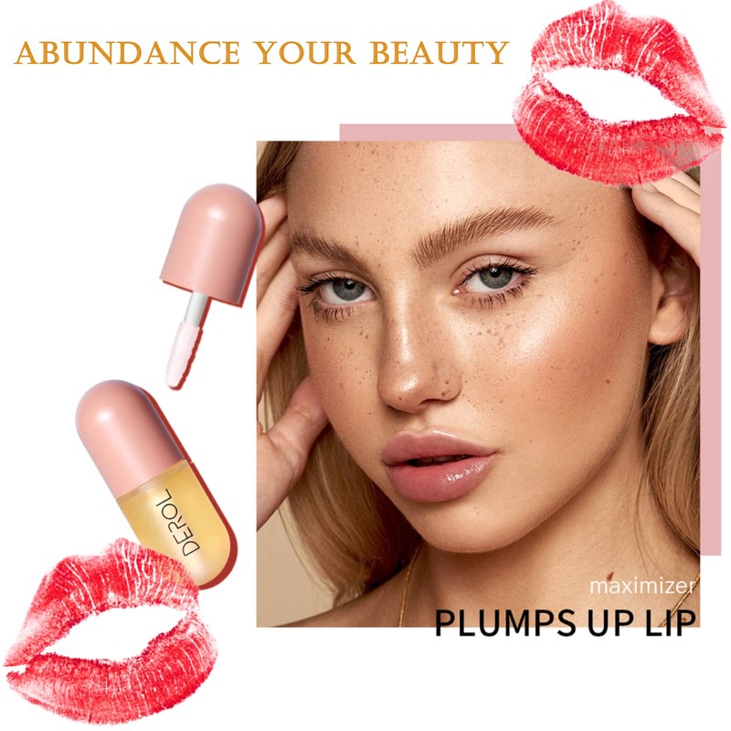 Rosarden Natural Lip Plumper and Lip Care Serum, Lip Enhancer,