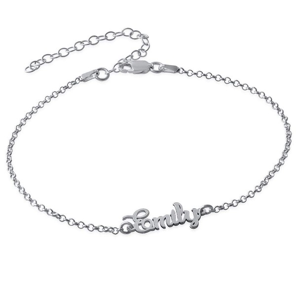 Ankle Bracelet with name in Sterling Silver