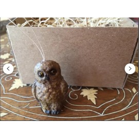 The Dresden Cottage New Dresden Paper Mini Brown Owl Christmas Ornament Tree Decoration