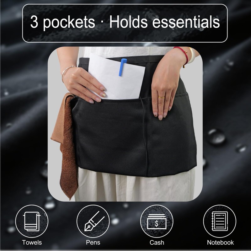 Gxrnydb 2-Pack Server Apron - Waist Half Aprons for Waitress