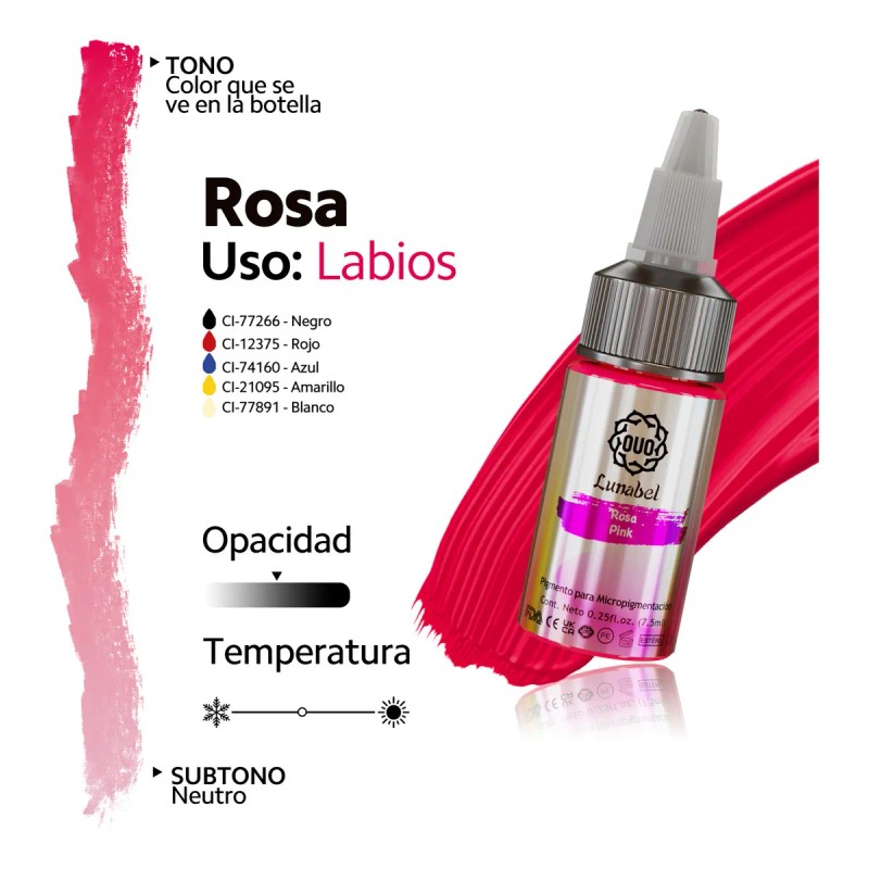 Kit Tintas Ouo Lunabel Microblading 4 Tonos Labios 7.5ml Color