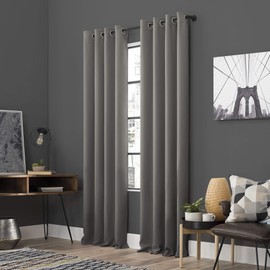 Sun Zero Soho 2-Pack Energy Efficient Blackout Grommet Curtain Panel Pair, 54 in x 63, Gray