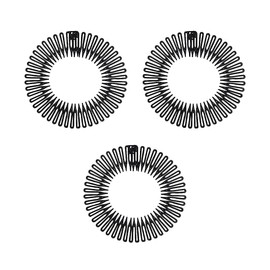 Tabanzhe Full Circular Stretch Comb Headband-3PCS Flexible Zig Zag Headband Plastic Circle Comb Hair Bands for Woman Girls