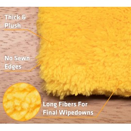 VIKING Microfiber Cleaning Cloth for Car Detailing, Ultra Plush Finishing Microfiber Towels for Car Cleaning Supplies, Yellow, 16 inch x 16 inch, 3 Pack