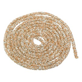 QUARKZMAN 2.5 Yard 7 mm 0.28 Inch Glitter Sequin Rope Sequins Rhinestone Tube Cord for DIY Wedding Dresses Costume Clothing Shoes Jewellery Accessory Champagne