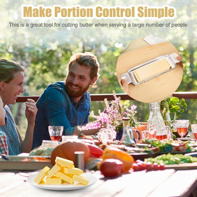 Butter Slicer Cutter, Stainless Steel Cheese Slicer Ergonomic Butter Gadgets