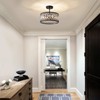 Pevfah Crystal Black Ceiling Light, Modern Semi Flush Mount Ceiling