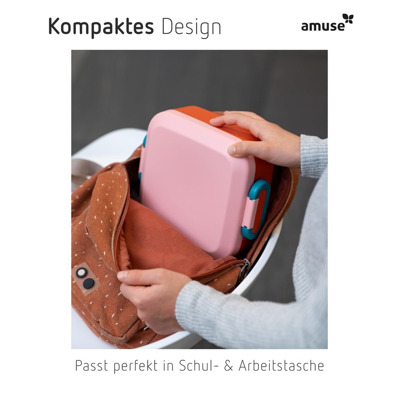 Amuse Rikko Children's Lunch Box Set with Compartments Bento Box