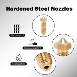 Depisuta 10PCS Brass 3D Printer Nozzle Kit, Replacement Hotend Extruder Nozzles for Kobra 3 Combo S1, CNC Processed Smooth Feed High Hardness (0.8mm)