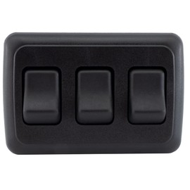 American Technology Components Triple SPST On-Off Switch with Bezel, 12-Volt, for RV, Trailer, Camper (Black)