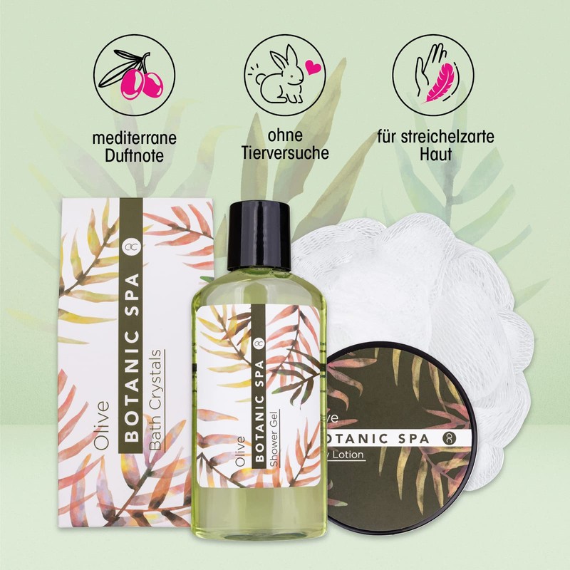 Accentra Olive Spa Bath Set, Care Set for Women with