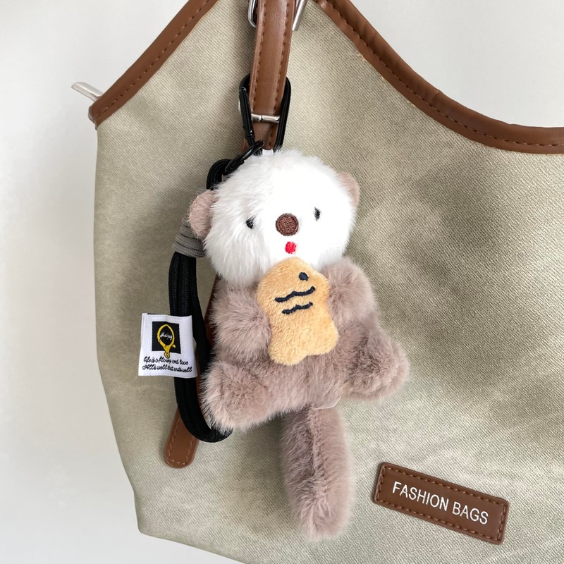 BRIWAD Cute Otter Plush Keychain Pendant Kawaii Bag Charm Lovely
