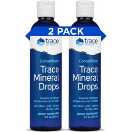 Trace Minerals Trace Minerals ConcenTrace Trace Mineral Drops - Liquid Supplement for Bone & Joint Support - Aids Hydration & Electrolyte Restoration - Unflavored, 8 fl oz (192 Servings)