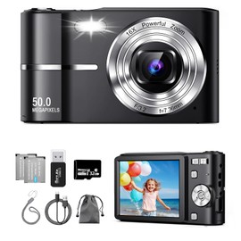Digital Camera (1080P Video Recording, 50 Million Pixels) Digital Camera, 32 GB Micro SD Card Included, AF Autofocus, Compact Camera, 2.7 Inch Large Screen, 16x Zoom, Flash, Image Stabilization