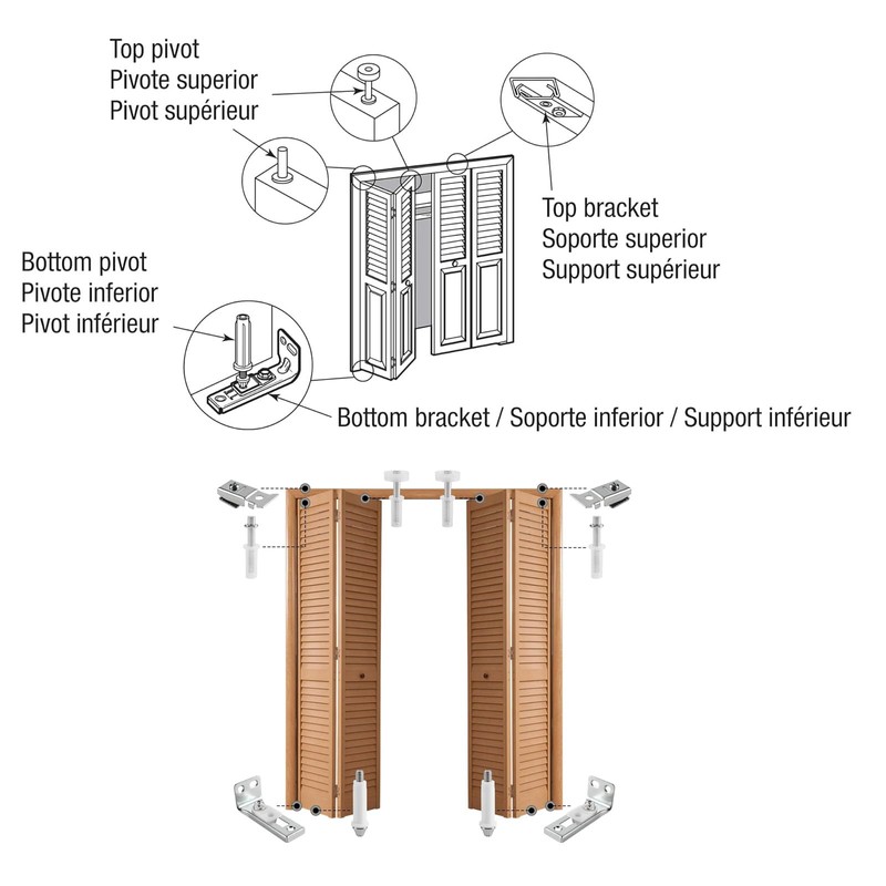 6 Pcs Bifold Door Repair Kit Folding Door Hardware Repair