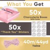 Leafiew 50 Pack Clear Treat Boxes with Forks - Small