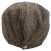Atano Mens Adjustable Herringbone Flat Cap Brown Mix