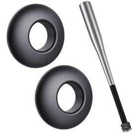 [2 Packs] Professional Baseball Bat Grip Knob Stacker Choke Up Rings Bat Ring Bat Choke Up Knob Baseball Softball Teeball Tball Bat Choke Up Ring Bat Knob Baseball Bat Accessories - Black