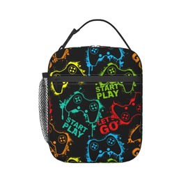 Gbuzozie - Bolsa de almuerzo con diseño de siluetas coloridas con aislamiento, portátil, reutilizable, con cierre, para mujeres, hombres, picnic, playa