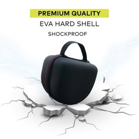 Knox Gear Hard Headphone Case for Inward-Folding Studio Monitor Headphones with Mesh Pocket for Accessories, EVA Headphone Carrying Case for Wired & Wireless Headphones with Hand Strap for Portability