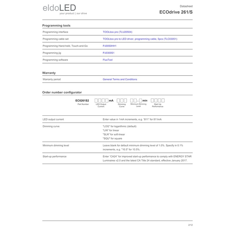 eldoLED | ECOdrive 261/S | 20W 0-10V LED Driver with