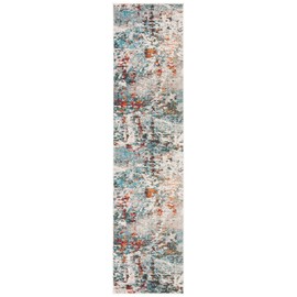 SAFAVIEH Madison Collection MAD471F Modern Abstract Non-Shedding Living Room Entryway Foyer Hallway Bedroom Runner, 2' x 8' , Grey / Blue
