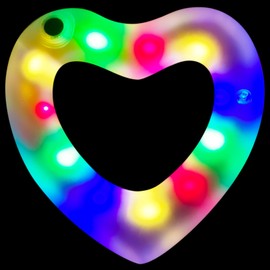 Led Heart Pool Float,Kid Pool Floats, Water Fun Beach Party Toys for Kids，Birthday Scene Layout Props. （18 in, Translucence）