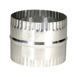 Deflecto 4” Duct Connector, Aluminum with Bead and Crimp, Silver, 3” long (DAC4C)