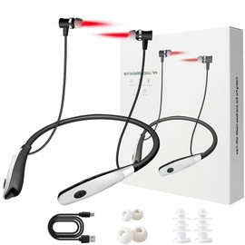 Tinnitus Infrared Ear Plugs - Red Light Nose with 650 nm Wavelength Tinnitus Device for Microcirculation Improvement, Infrared for Relief of Tinnitus, Suitable for Nose and Ears, Black
