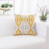HWY 50 Decorative Throw Pillows Covers Embroidered Yellow and Light