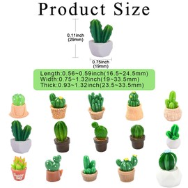 Gythara 30 pcs 15 Styles Cactus Theme Resin Miniature Ornaments Tropical Desert Plant Figurines for DIY Dollhouse Fairy Garden Micro Landscape Desk Office Decor