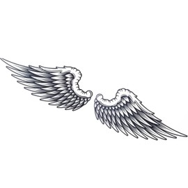 1Pair Large Temporary Tattoo Sticker for Women Men Angel Wings Waterproof Temporary Tattoos for Concert Party (Size 21cm x 22cm)