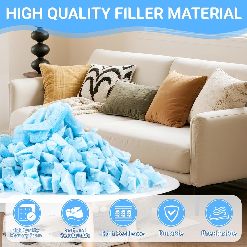 RAINFLOW Shredded Memory Foam Filling - 6.35oz Bean Bag Filler,Soft