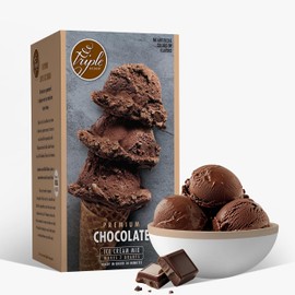 Triple Scoop - Premium Chocolate Ice Cream Mix For Ice Cream Maker. Simple, Easy, Delicious. From Gourmet Mix To Maker in 5 Minutes, Makes 2 Creamy Quarts. Made in USA. (1 Pack, Chocolate)