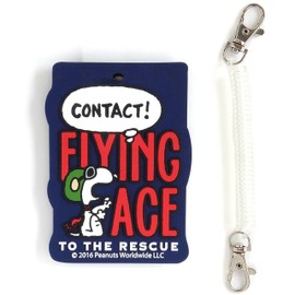 Snoopy 3D Design Cute IC Card Case (With Elastic Strap) Flying Ace