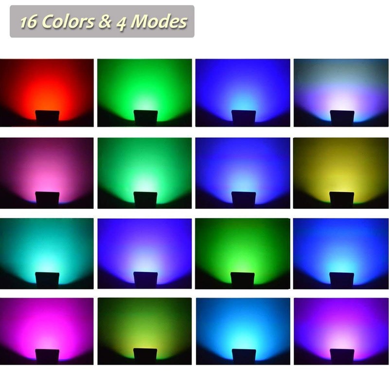 GLW 30W RGB LED Flood Light Remote Control Outdoor Landscape
