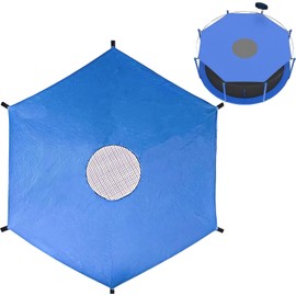 LUMOOM 10 Inch Trampoline Canopy, Waterproof Awning and Trampoline Protection Tarpaulin, Foldable Shade Cover for Trampolines, Tear-Resistant Blue Outdoor Trampoline Roof