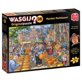Jumbo, Wasgij, Original 38 -Market Meltdown, Jigsaw Puzzles for Adults, 1000 Piece