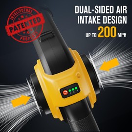 EWORK Leaf Blower Cordless Up to 200 MPH, Lightweight Electric Leaf Blower with Battery and Charger, 3 Speed Modes, Handheld Battery Powered Mini Leaf Blowers for Lawn Care