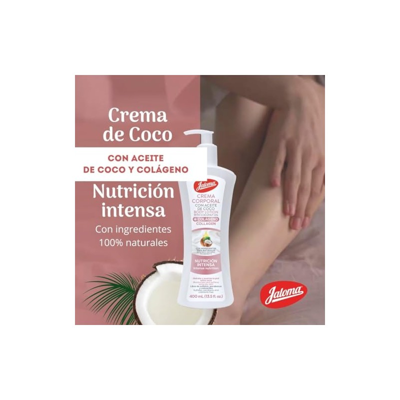 Jaloma | Crema Corporal de Coco + Colágeno, Nutrición Intensiva,