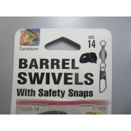 Danielson *NEW* 0770 Danielson Size 14 Barrel Swivels W/ Safety Snap 1700GR-12