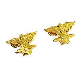 Reproduction PAIR WW2 US AIR FORCE AVIATION BRANCH INSIGNIA BADGE PIN INSIGNIA GOLD, standard, Metal, no gemstone