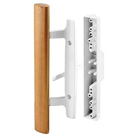 Prime-Line C 1315 Diecast, White, Mortise Style Handle with Outside Wood Handle (Single Pack)
