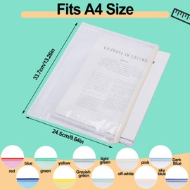 5 Colors Plastic Wallet A4 Folder File Zip Bags Zipped Extra Thick Mesh Document Zipper Bags Ziplock Bags Plastics A4 Wallets for Offices Home Travel School Supplies (20 Pcs-Style B)