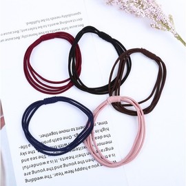 Elastic Hair Ties, 4-Strand High-Elasticity Hair Tie Set, Basic Hair Ties, High-Elasticity Hair Ties / 고무줄 머리끈 머리고무줄 4줄 고탄력 머리끈세트 기본머리끈 고탄력머리끈