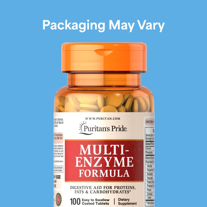 Puritan's Pride Multi-Enzyme Formula, Digestive Aid for Proteins, Fats, and